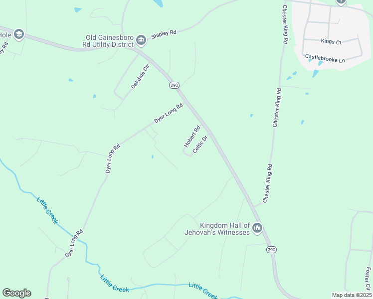map of restaurants, bars, coffee shops, grocery stores, and more near 2577 Hobert Road in Cookeville