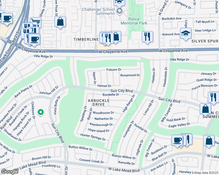 map of restaurants, bars, coffee shops, grocery stores, and more near 10009 Hemet Drive in Las Vegas