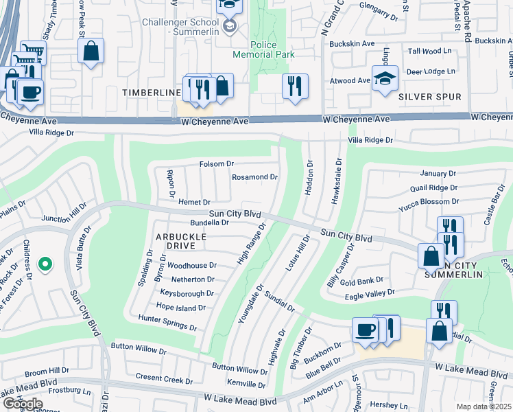map of restaurants, bars, coffee shops, grocery stores, and more near 9805 Gerald Court in Las Vegas