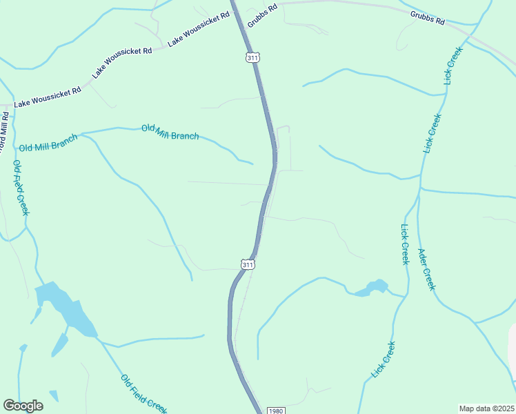 map of restaurants, bars, coffee shops, grocery stores, and more near U.S. 311 in Walkertown
