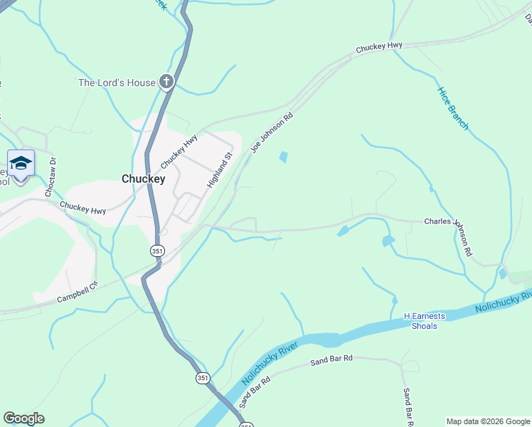 map of restaurants, bars, coffee shops, grocery stores, and more near 90 Nursing Home Road in Chuckey