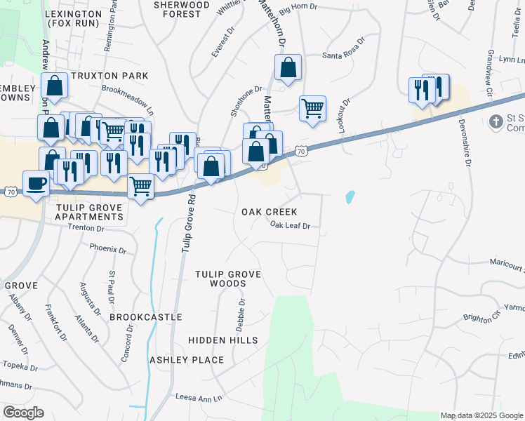 map of restaurants, bars, coffee shops, grocery stores, and more near 646 Rehnea Drive in Nashville
