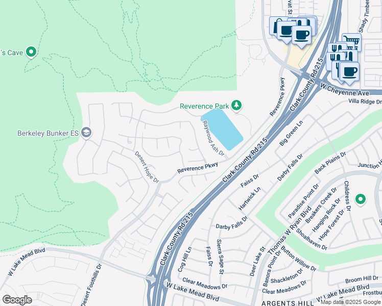 map of restaurants, bars, coffee shops, grocery stores, and more near 10901 Calm Desert Court in Las Vegas