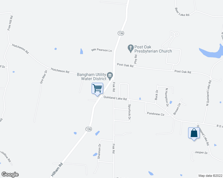 map of restaurants, bars, coffee shops, grocery stores, and more near 3542 Fisk Road in Cookeville