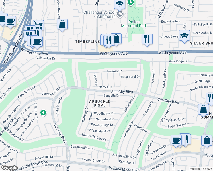 map of restaurants, bars, coffee shops, grocery stores, and more near 3005 Anna Bay in Las Vegas
