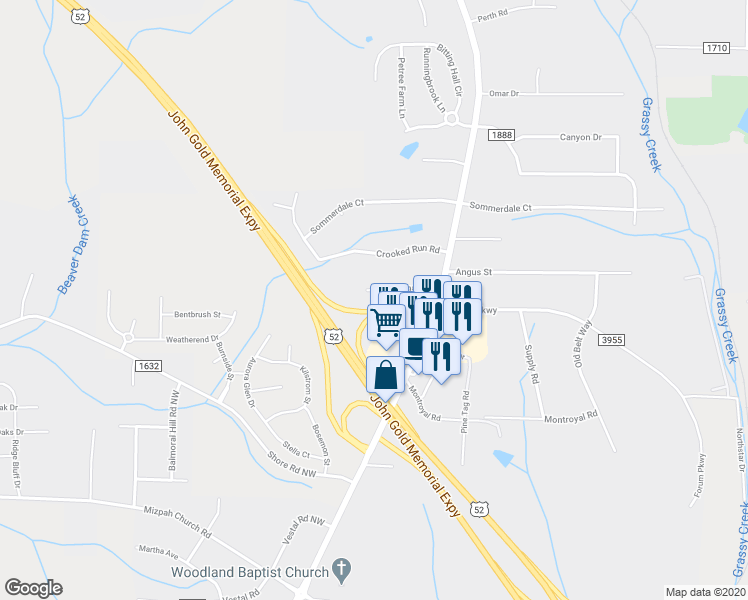 map of restaurants, bars, coffee shops, grocery stores, and more near 758 Hallmark Dr in Rural Hall
