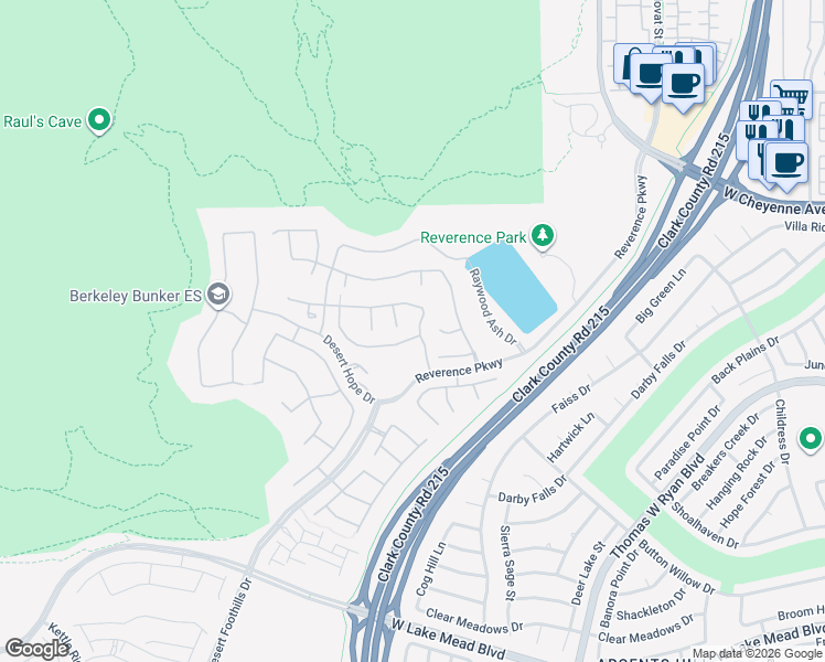 map of restaurants, bars, coffee shops, grocery stores, and more near 11032 Black Fire Opal Drive in Las Vegas