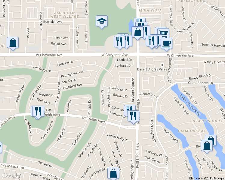 map of restaurants, bars, coffee shops, grocery stores, and more near 8613 Glenmore Dr in Las Vegas