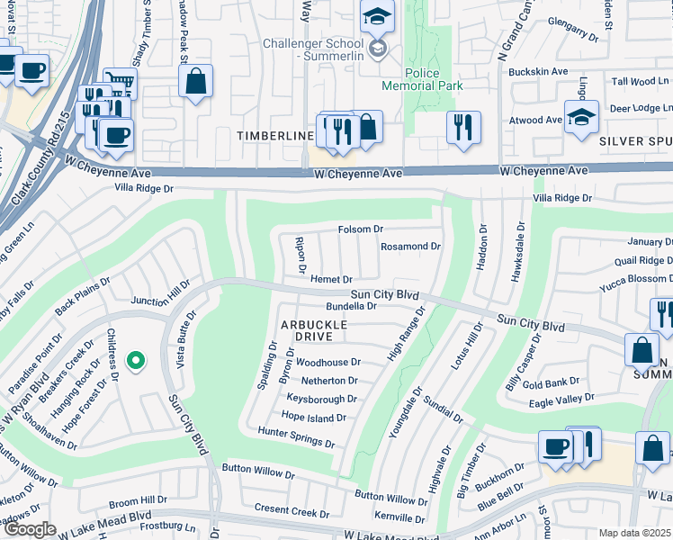 map of restaurants, bars, coffee shops, grocery stores, and more near 3005 Anna Bay in Las Vegas