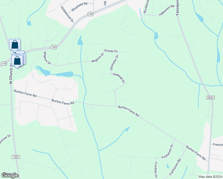 map of restaurants, bars, coffee shops, grocery stores, and more near 705 Old Squaw Drive in Greensboro