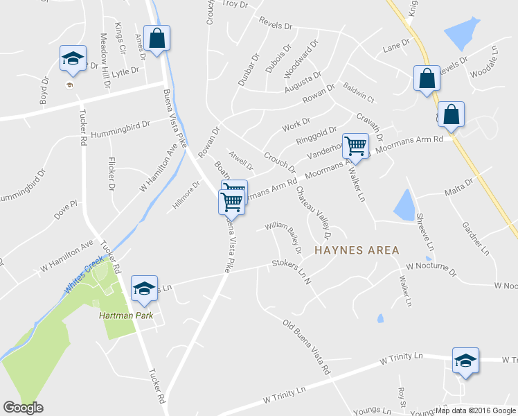 map of restaurants, bars, coffee shops, grocery stores, and more near 745 Moormans Arm Road in Nashville