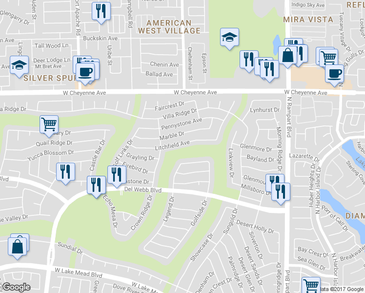 map of restaurants, bars, coffee shops, grocery stores, and more near 8913 Litchfield Avenue in Las Vegas