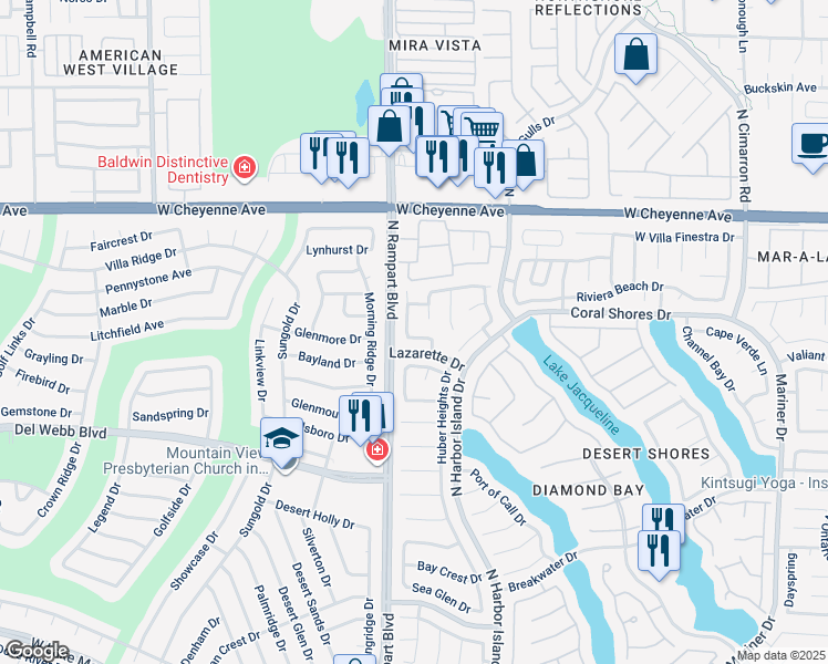 map of restaurants, bars, coffee shops, grocery stores, and more near 3008 Anchor Chain Drive in Las Vegas