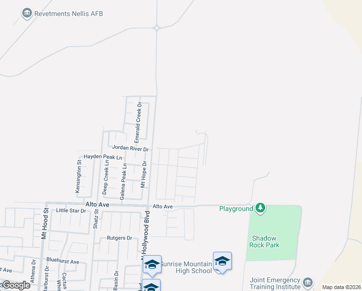 map of restaurants, bars, coffee shops, grocery stores, and more near North Hollywood Boulevard in Las Vegas