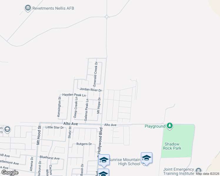 map of restaurants, bars, coffee shops, grocery stores, and more near North Hollywood Boulevard in Las Vegas