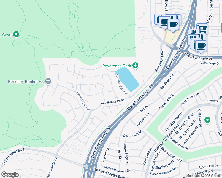 map of restaurants, bars, coffee shops, grocery stores, and more near 10901 Calm Desert Court in Las Vegas