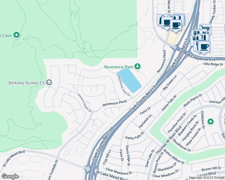 map of restaurants, bars, coffee shops, grocery stores, and more near 10901 Calm Desert Court in Las Vegas