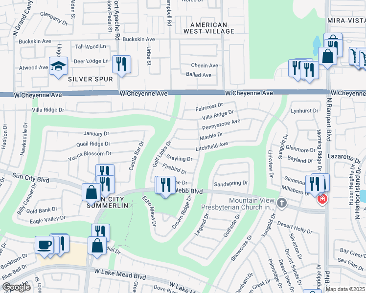 map of restaurants, bars, coffee shops, grocery stores, and more near 9048 Litchfield Avenue in Las Vegas