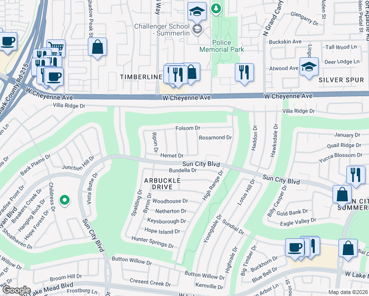map of restaurants, bars, coffee shops, grocery stores, and more near 3005 Anna Bay in Las Vegas