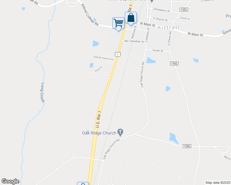 map of restaurants, bars, coffee shops, grocery stores, and more near 160 Chappell Lane in Kittrell