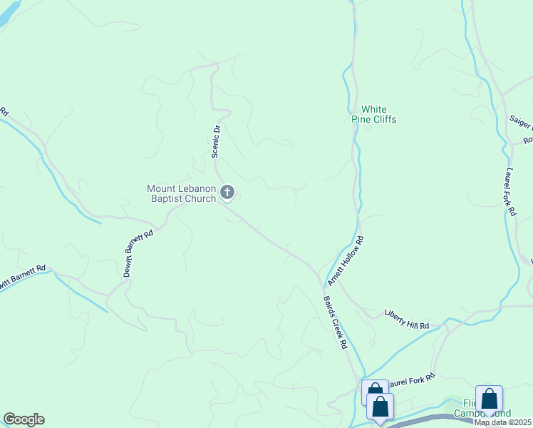 map of restaurants, bars, coffee shops, grocery stores, and more near 982 Bairds Creek Road in Vilas