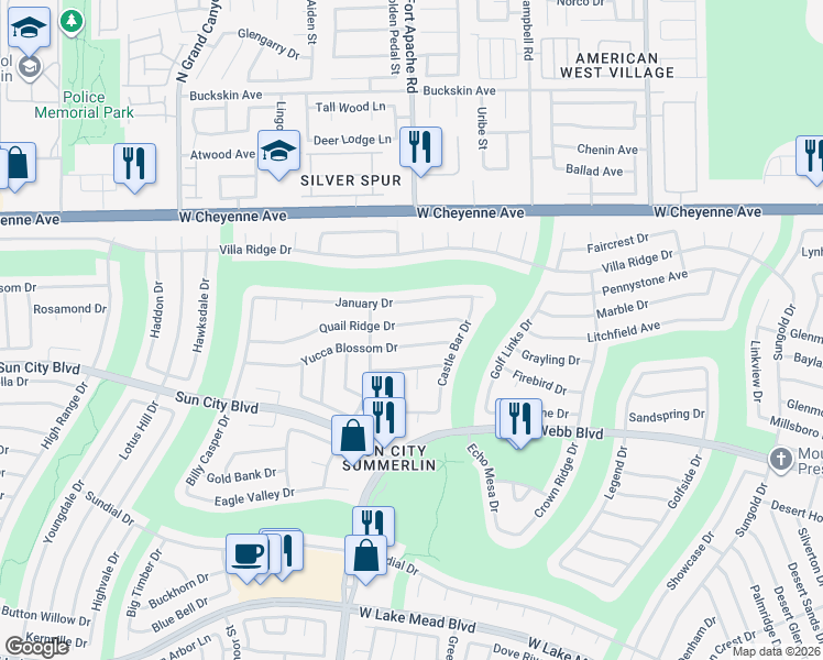 map of restaurants, bars, coffee shops, grocery stores, and more near 9304 Yucca Blossom Drive in Las Vegas