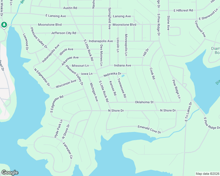 map of restaurants, bars, coffee shops, grocery stores, and more near 1105 Kansas Road in Horseshoe Bend