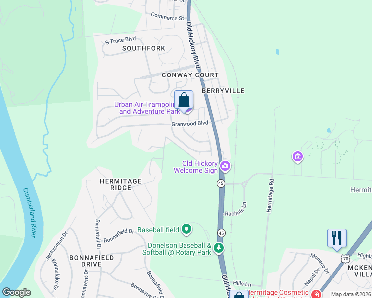 map of restaurants, bars, coffee shops, grocery stores, and more near 1429 Aaronwood Drive in Nashville
