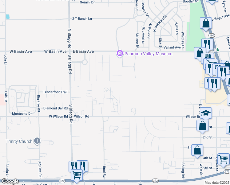 map of restaurants, bars, coffee shops, grocery stores, and more near 331 Slater Circle in Pahrump