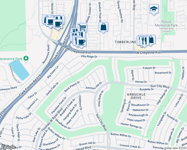 map of restaurants, bars, coffee shops, grocery stores, and more near 3028 Treesdale Drive in Las Vegas