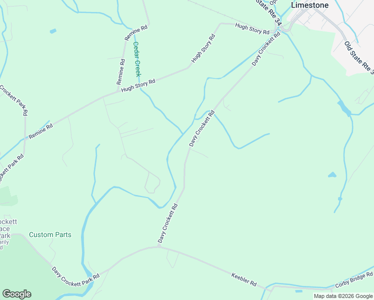 map of restaurants, bars, coffee shops, grocery stores, and more near 296 Davy Crockett Road in Limestone