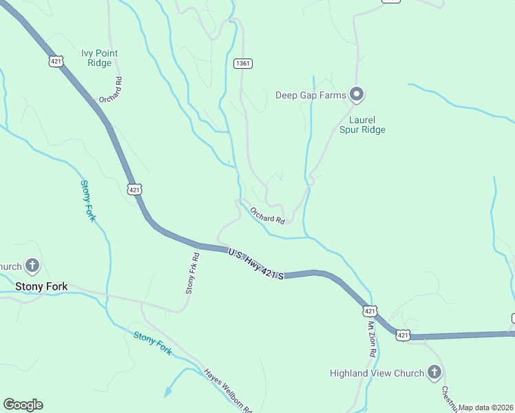 map of restaurants, bars, coffee shops, grocery stores, and more near 154 Markee Road in Deep Gap