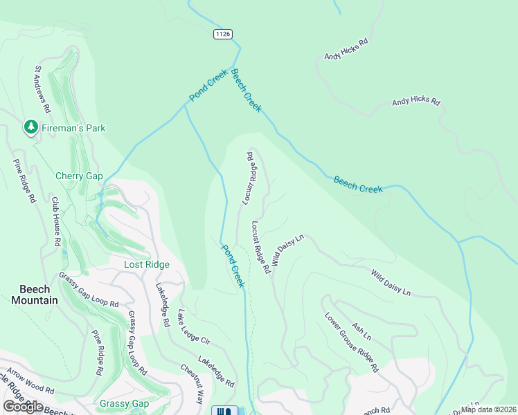 map of restaurants, bars, coffee shops, grocery stores, and more near 101 Fire Weed Lane in Beech Mountain