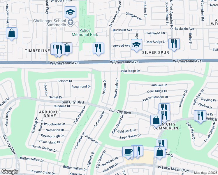 map of restaurants, bars, coffee shops, grocery stores, and more near 3001 Lotus Hill Drive in Las Vegas