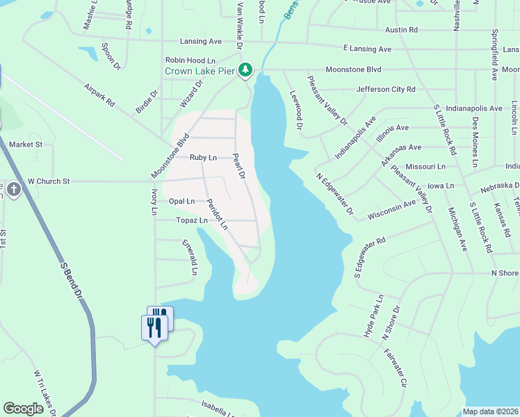 map of restaurants, bars, coffee shops, grocery stores, and more near 1011 Pearl Drive in Horseshoe Bend