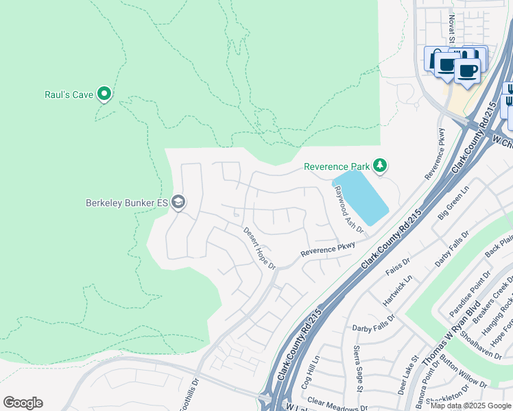 map of restaurants, bars, coffee shops, grocery stores, and more near 11170 Ansel Drive in Las Vegas