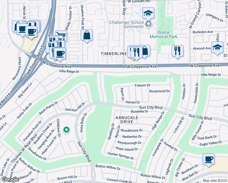 map of restaurants, bars, coffee shops, grocery stores, and more near 3021 Swan Hill Drive in Las Vegas