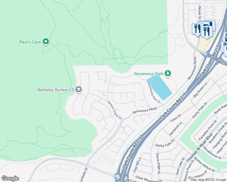 map of restaurants, bars, coffee shops, grocery stores, and more near 11170 Ansel Drive in Las Vegas