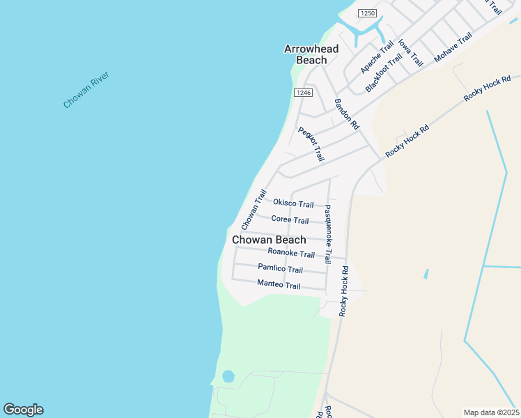 map of restaurants, bars, coffee shops, grocery stores, and more near 207 Chowan Trail in Edenton