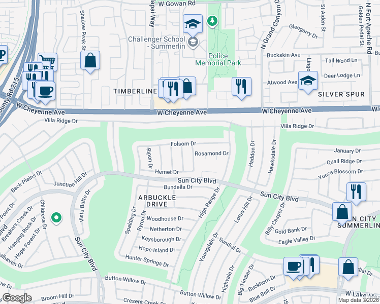 map of restaurants, bars, coffee shops, grocery stores, and more near 3041 Isaac River Drive in Las Vegas