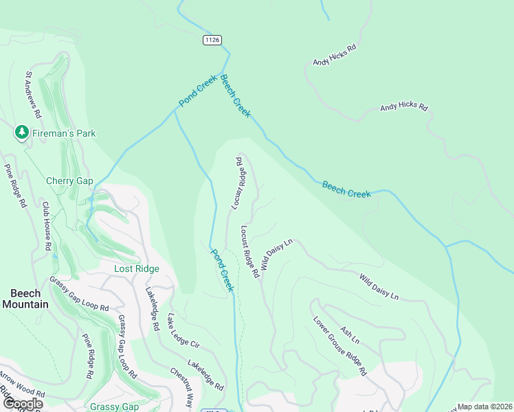 map of restaurants, bars, coffee shops, grocery stores, and more near 101 Fire Weed Lane in Beech Mountain