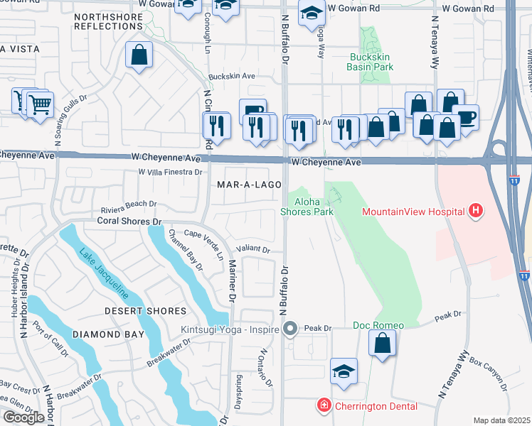 map of restaurants, bars, coffee shops, grocery stores, and more near 7616 West Desert Delta Drive in Las Vegas