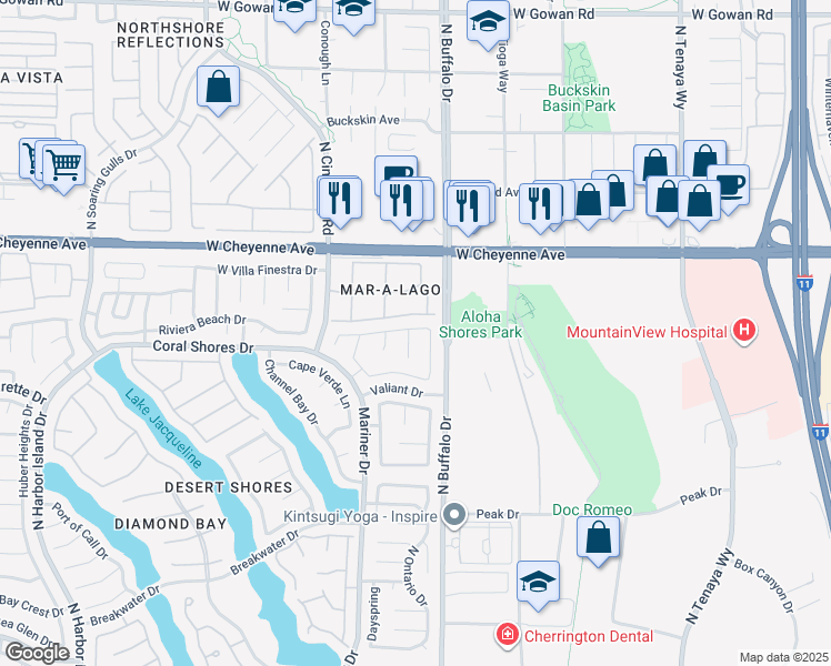 map of restaurants, bars, coffee shops, grocery stores, and more near 7616 West Desert Delta Drive in Las Vegas