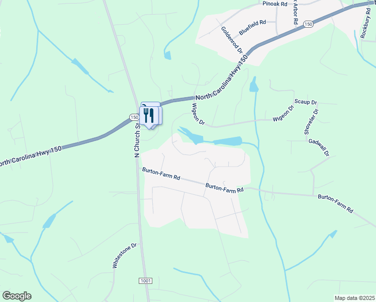 map of restaurants, bars, coffee shops, grocery stores, and more near 7878 Bufflehead Court in Greensboro