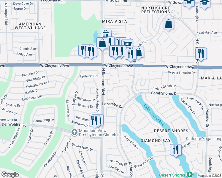 map of restaurants, bars, coffee shops, grocery stores, and more near 3052 Anchor Chain Drive in Las Vegas