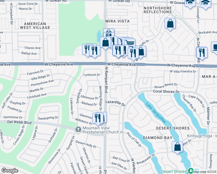 map of restaurants, bars, coffee shops, grocery stores, and more near 3045 Anchor Chain Drive in Las Vegas