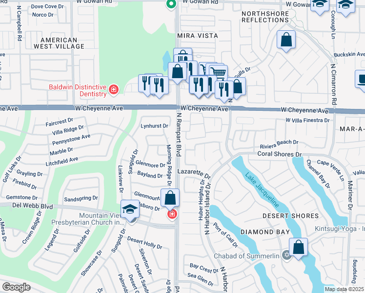 map of restaurants, bars, coffee shops, grocery stores, and more near 3045 Anchor Chain Drive in Las Vegas