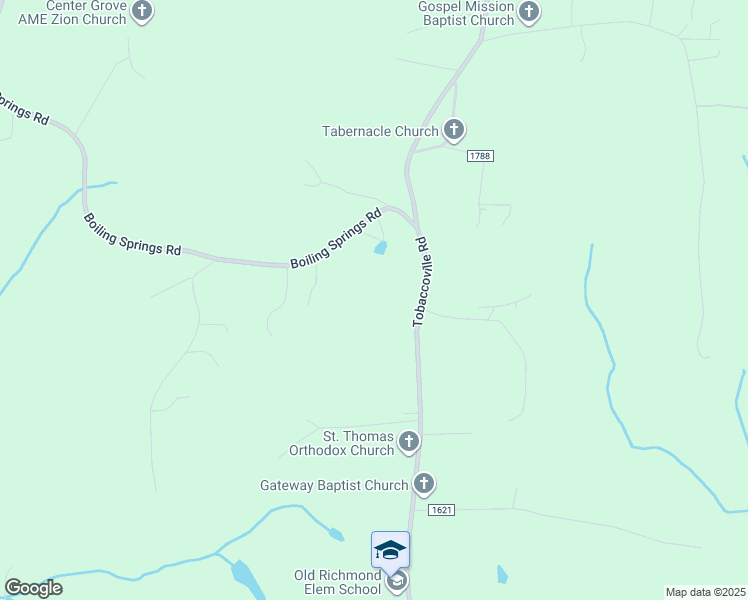 map of restaurants, bars, coffee shops, grocery stores, and more near 4770 Boiling Springs Road in Tobaccoville