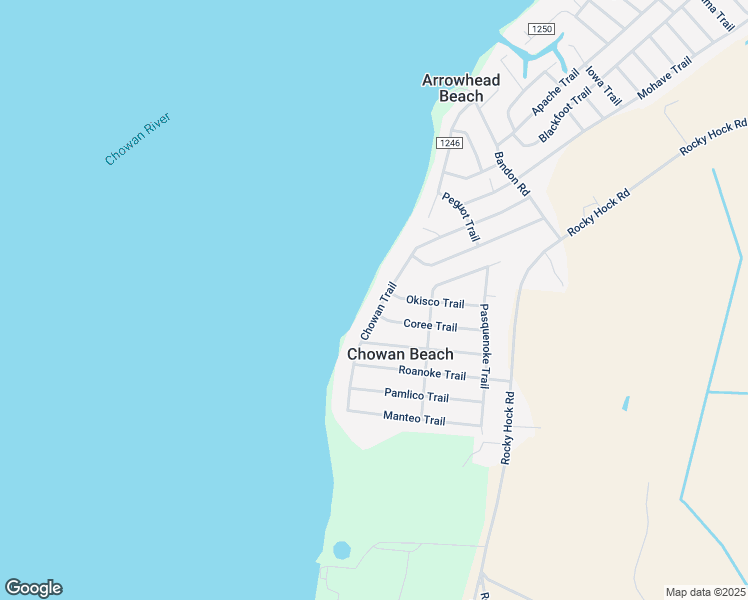 map of restaurants, bars, coffee shops, grocery stores, and more near 206 Chowan Trail in Edenton
