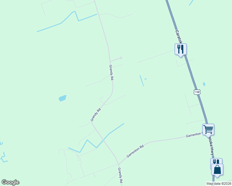 map of restaurants, bars, coffee shops, grocery stores, and more near 559 Grandy Rd in Grandy